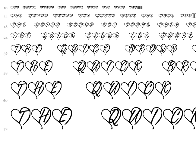 KR Yours Truly font waterfall